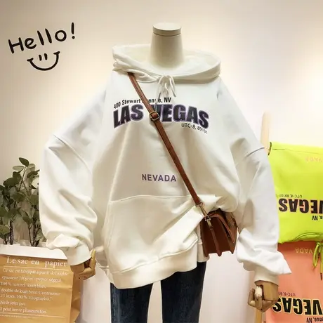 2020早春新款韩国东大门cec字母宽松运动休闲毛圈棉卫衣大码显瘦商品大图