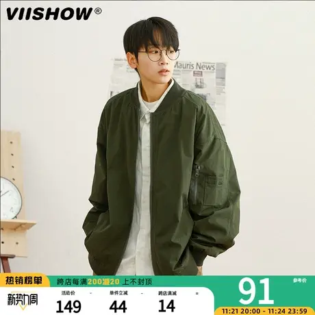 VIISHOW棒球服外套男士春秋新款美式潮流宽松上衣休闲飞行员夹克图片