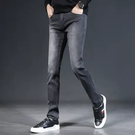 高端牛仔裤男2023新款秋季修身小脚韩版潮流百搭男士休闲弹力裤子图片