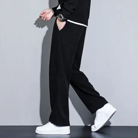 加大码裤子男士春秋季宽松阔腿裤青年九分运动裤美式直筒休闲长裤商品大图