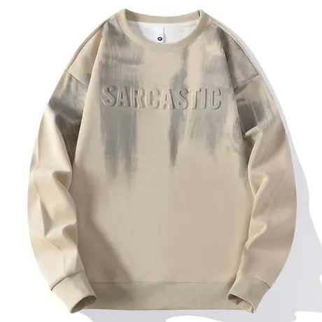 2023新款男款长袖上衣春季无帽春装男士卫衣男春秋款圆领潮牌男装商品大图