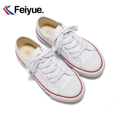 feiyue/飞跃简约百搭小白鞋女2024春季新款低帮舒适透气帆布鞋937商品大图