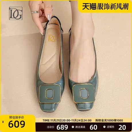 商场同款浅口单鞋女粗跟新款秋季低跟通勤法式优雅配裙子皮鞋商品大图