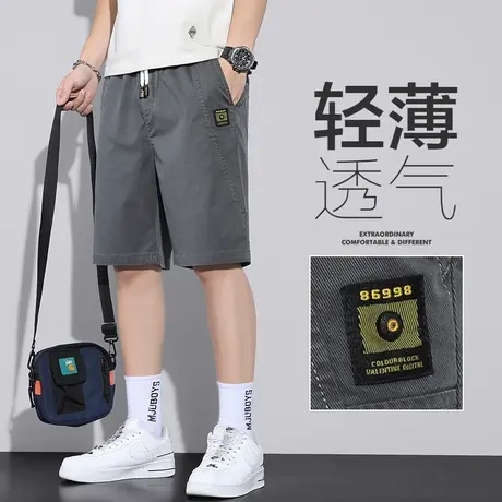 夏季薄款工装五分男款中裤男士休闲短裤夏天潮牌5分裤子马裤外穿商品大图