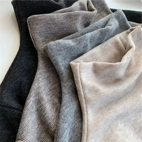 磨毛加绒加厚半高领打底衫女秋冬纯色保暖修身内搭针织衫T恤上衣商品大图