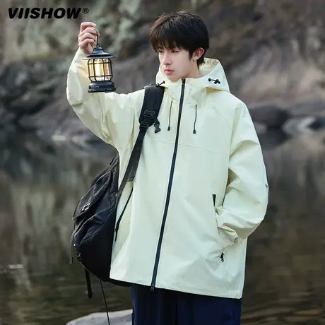 VIISHOW山系户外冲锋衣男春季2024新款美式潮牌宽松高级防水工装图片