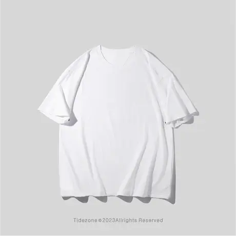 Ohlyah美式潮牌重磅半袖经典基础款印花短袖宽松男女情侣纯色T恤图片