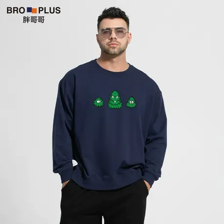 胖哥哥2023新款大码卫衣男宽松潮流运动胖子肥佬打底衫加肥加大秋图片