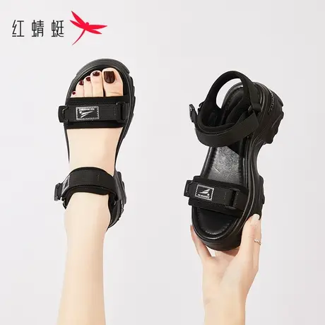 凉鞋女款夏季2023新款厚底松糕鞋夏款软底时尚休闲夏天女鞋商品大图