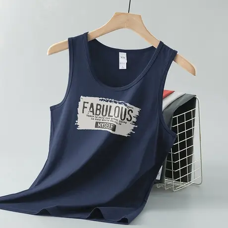 莫代尔棉背心男士夏季薄款健身速干运动坎肩跨栏冰丝凉感无袖吊带商品大图