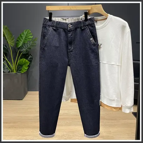 新塘高端牛仔长裤男士宽松直筒休闲男裤子秋季冬季秋冬款潮牌日系商品大图