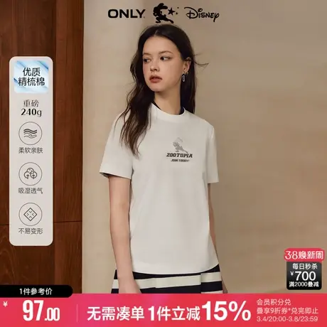 ONLY2023冬季新款DISNEY疯狂动物城联名短袖重磅T恤女|123101068商品大图
