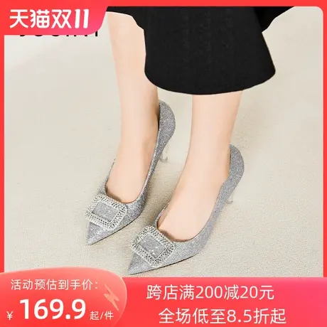 卓诗尼2023秋季新款尖头时装鞋潮流仙女更单鞋时尚舒适气质高跟鞋商品大图