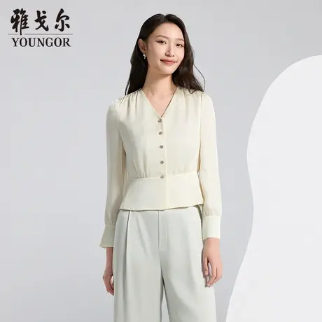 【商场同款】雅戈尔女士长袖衬衫春季新款官方商务休闲长袖衬衫女图片
