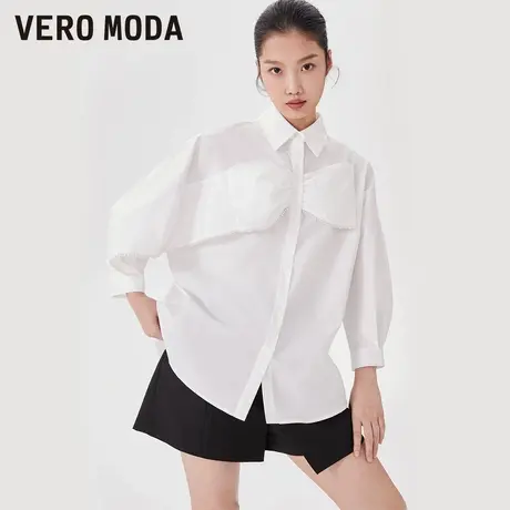 Vero Moda衬衫春夏白色纯棉衬衣法式洋气上衣甜美通勤323131002图片