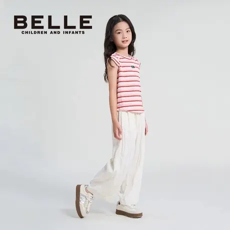 BELLE百丽女童裤子夏季薄款2025新款儿童阔腿裤中大童女孩夏装图片