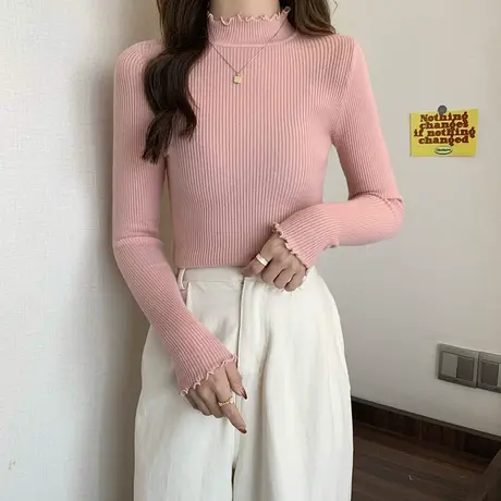 2023早春秋冬新款漂亮上衣内搭别致打底衫设计感女小众毛衣针织衫图片