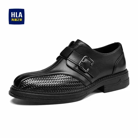HLA/海澜之家男鞋新款春秋英伦风舒适结婚新郎正装皮鞋商务德比鞋商品大图