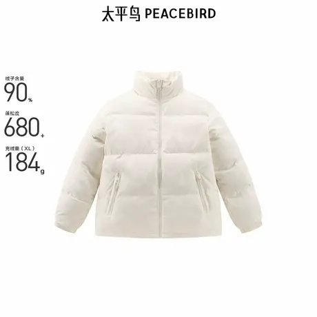 【商场同款】太平鸟男装 潮流提花满印面包服立领羽绒服B1ACE4381商品大图