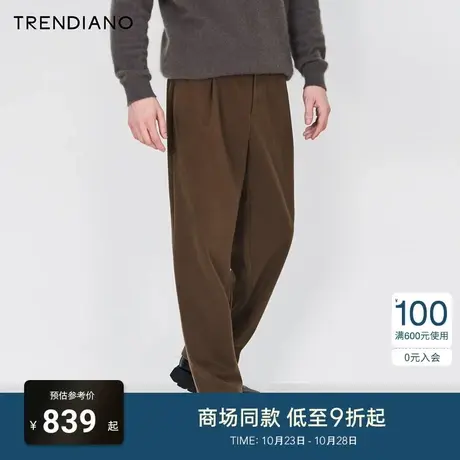 TRENDIANO官方百搭直筒宽松休闲裤长裤男潮2023新款冬季图片