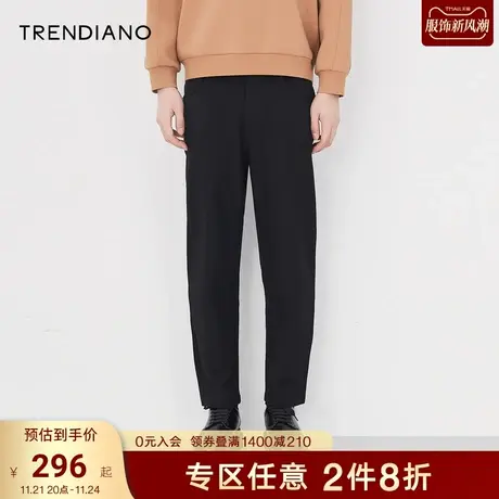 TRENDIANO官方潮牌男装秋季新款修身直筒休闲长裤男士九分裤商品大图