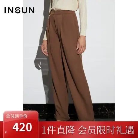 恩裳COVER2023春款新款舒适亲肤丝毛混纺挺括抗皱直筒西裤休闲裤图片