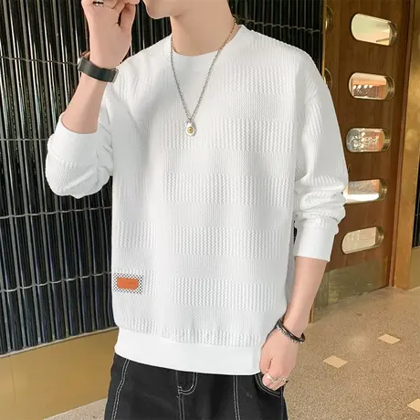 圆领卫衣男套头秋季韩版潮流ins百搭帅气长袖T恤春秋款宽松上衣服商品大图