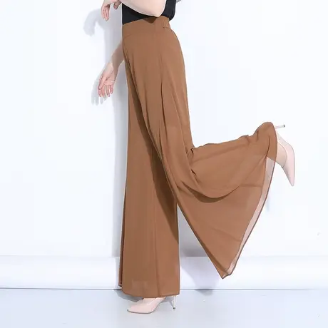 夏季雪纺大脚裤女裙裤薄款2025新款高腰宽松阔腿裤垂感休闲裤甩裤商品大图