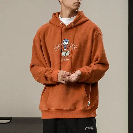 青少年潮牌男装卫衣摇粒绒厚款秋季百搭潮流宽松秋季男装百搭卫衣图片