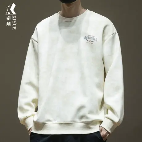 360g印花卫衣春秋男士宽松大码复古潮流打底衫长袖男款圆领上衣潮商品大图