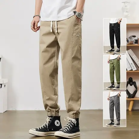 夏季薄款卡其色阿美咔叽法式工装裤男士夏天美式休闲纯棉裤男裤子商品大图