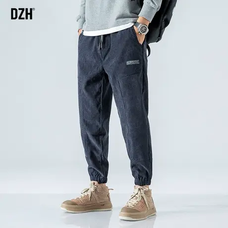 男士华夫格休闲裤男秋秋季美式束脚裤运动裤2023年新款潮牌男裤子商品大图