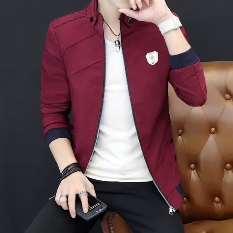 20新款男士韩版外套潮流休闲修身工装夹克春秋装薄款青年立领上衣商品大图