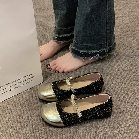 鞋子女春秋单鞋2024新款爆款网红超火小香风玛丽珍鞋平底百搭复古商品大图
