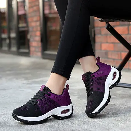 气垫运动鞋女软底2023新款春秋厚底旅游鞋增高女鞋妈妈休闲广场舞商品大图