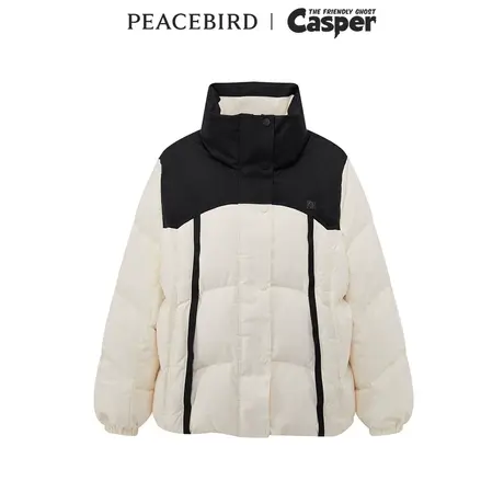 【商场同款】太平鸟女装CASPER联名新款拼接羽绒服A3ACD4553商品大图