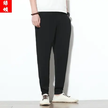 夏季亚麻束脚裤男宽松薄休闲裤收口小脚裤棉麻2023中国风复古长裤商品大图