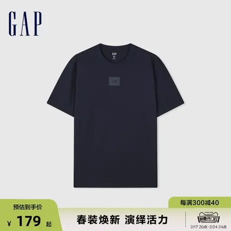 Gap男女装2024春季新款简约胶印logo纯棉圆领短袖T恤上衣885508图片