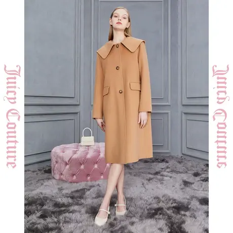 Juicy Couture橘滋女装新款复古学院大翻领女式大衣商品大图