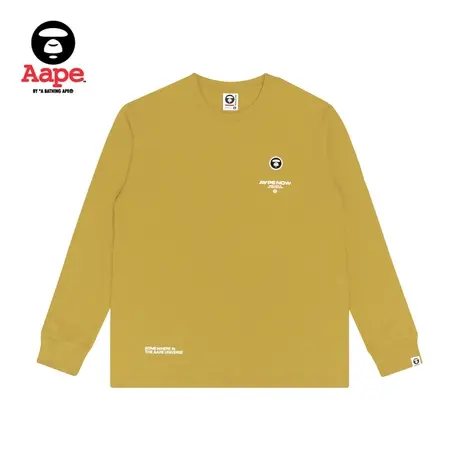 Aape男装秋冬猿颜刺绣小标字母印花简约潮流长袖T恤0811XXH商品大图