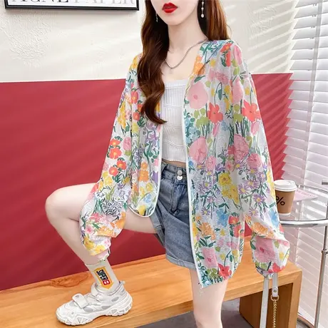 户外骑车防晒衣女夏季韩版宽松大码女装冰丝透气薄款防晒服外套潮商品大图