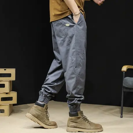 哈伦休闲裤男潮牌春秋宽松束脚男裤工装裤子男士大码2023秋季新款商品大图