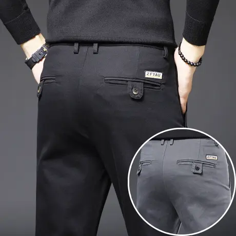 黑色西装裤男士西裤商务正装修身小脚休闲裤子男裤秋季春秋款冬季商品大图