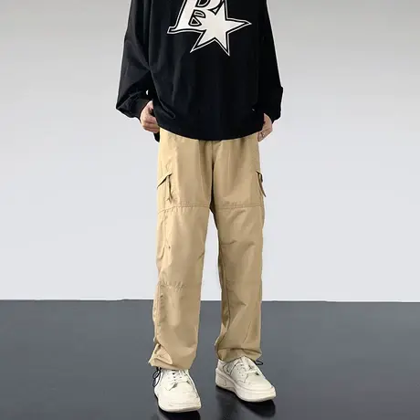 美式潮流机能户外速干工装裤男夏季百搭宽松直筒冲锋高街休闲裤子商品大图