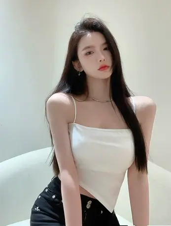 网红爆款美背短款吊带运动背心女夏内搭打底设计感小众上衣外穿潮图片