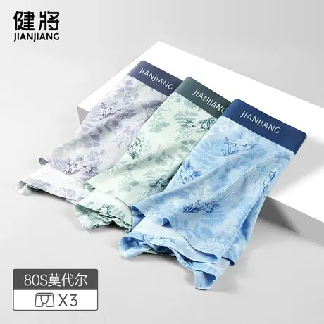 健将冰丝男士内裤四角裤网孔透气薄款抗菌男生新款夏季平角短裤头商品大图
