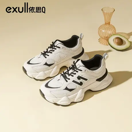 依思q休闲运动鞋女款春季泫雅风鞋子女轻便跑步鞋2024新款老爹鞋商品大图