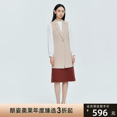 LANCY/悦朗姿秋季新款西装马甲中长款收腰显瘦百搭马夹外套图片