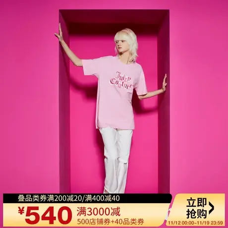 Juicy Couture橘滋2023新款草莓奶冻绣印花女T恤商品大图