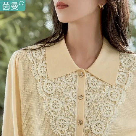 茵曼旗舰店上衣早秋奶系高级感小众2022新款针织衫开衫女装秋装商品大图